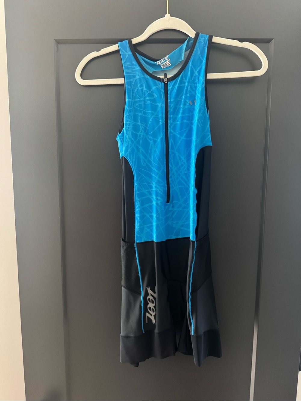 Zoot Blue & Black Sleeveless Tri Suit with Front Zip